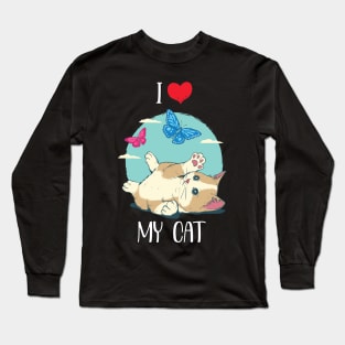 I Love my Cat - Ich liebe meine Katze Long Sleeve T-Shirt